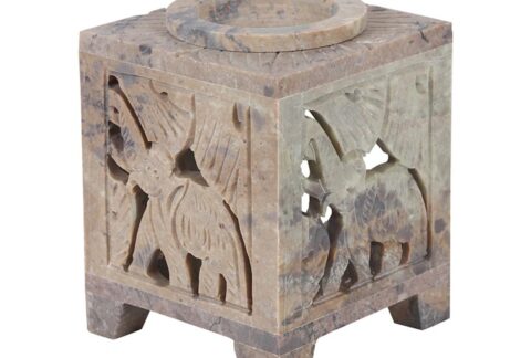 Square-Soapstone-Oil-Burner-10CM-elephants