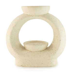 Ceramic-Zen-Oil-Burner-Oval-Pebble-SpeckledOff-White