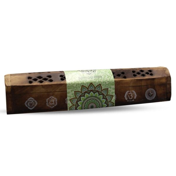 Green Tree - 7 Chakra Wooden Box Incense Holder