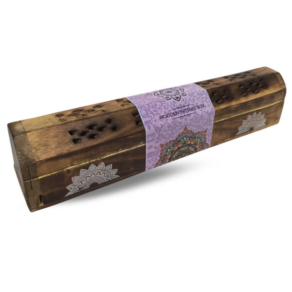 Green Tree Wooden Box-Incense Holder-mandala