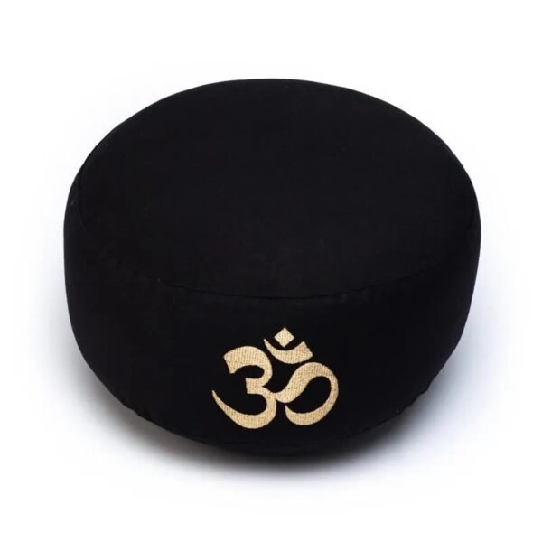 Meditation-cushion-black-cotton-organic-om