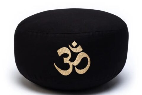 Meditation-cushion-black-organic-om