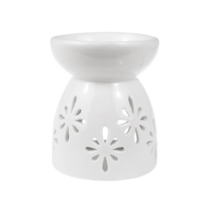 ceramic-WHITE-wax-melt-burner-flower