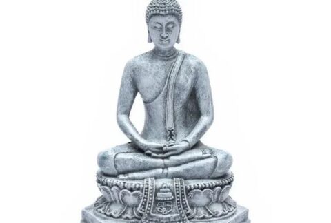 Buddha statue-grey-with-vase