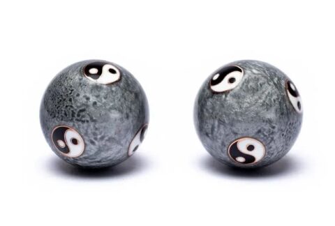 Meridian balls Gray with Yin Yang 4,5 cm
