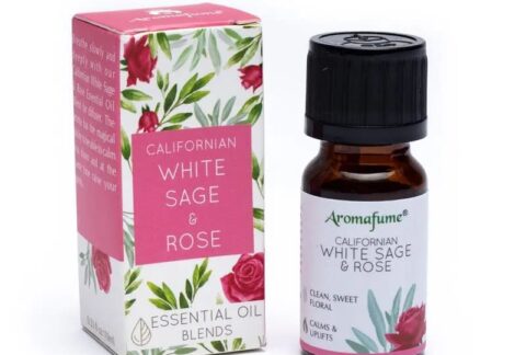 White sage and rose essential oil blend