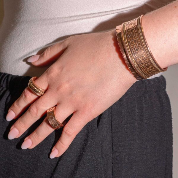 Copper-Wide-Banded-Bracelet-flower-of-life-2.5cm