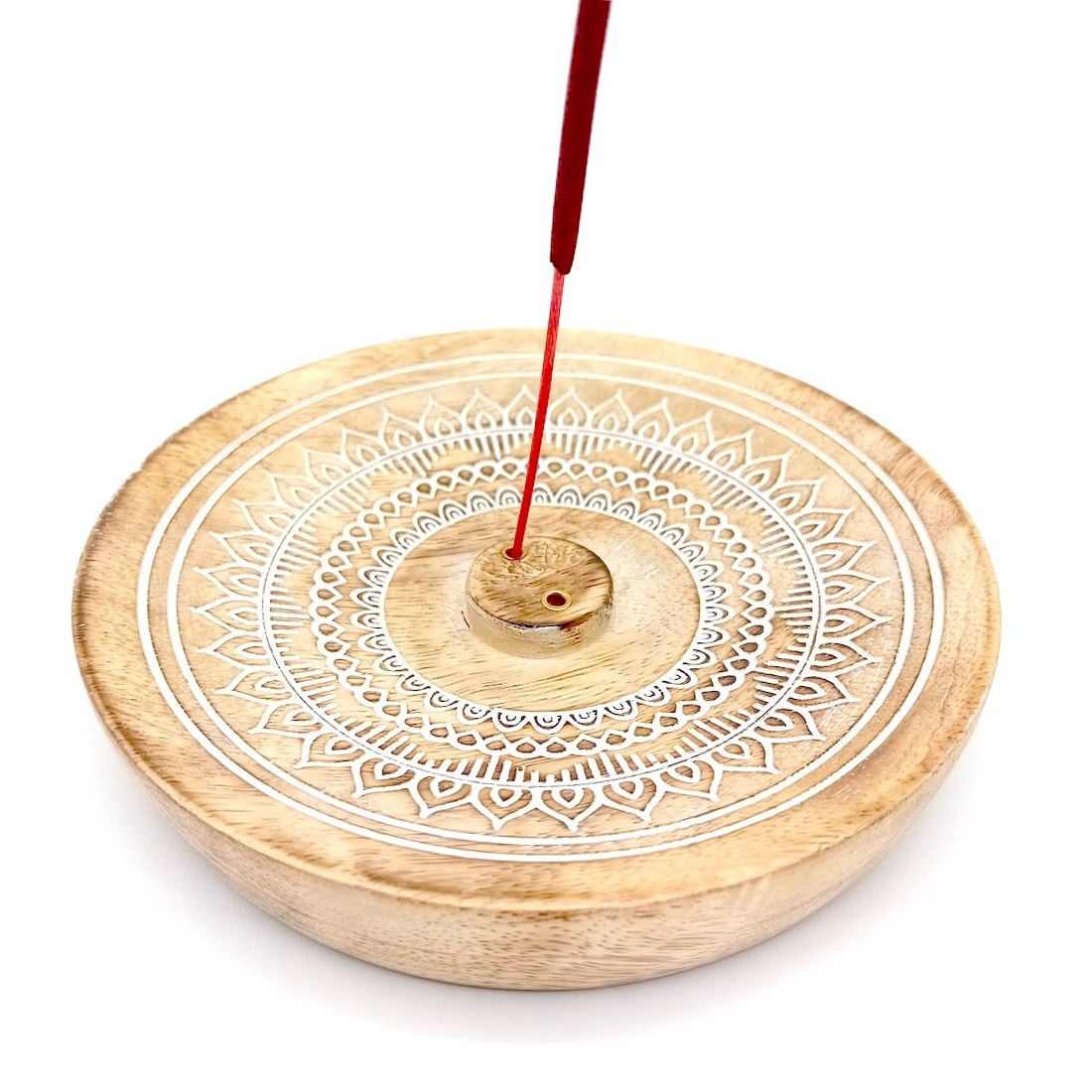 Incense-burner-mandala-print-mango-natural-wood-13cm