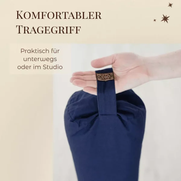 Yogi -Yogini-bolster-Pure-Cotton-navy-blue-60cm