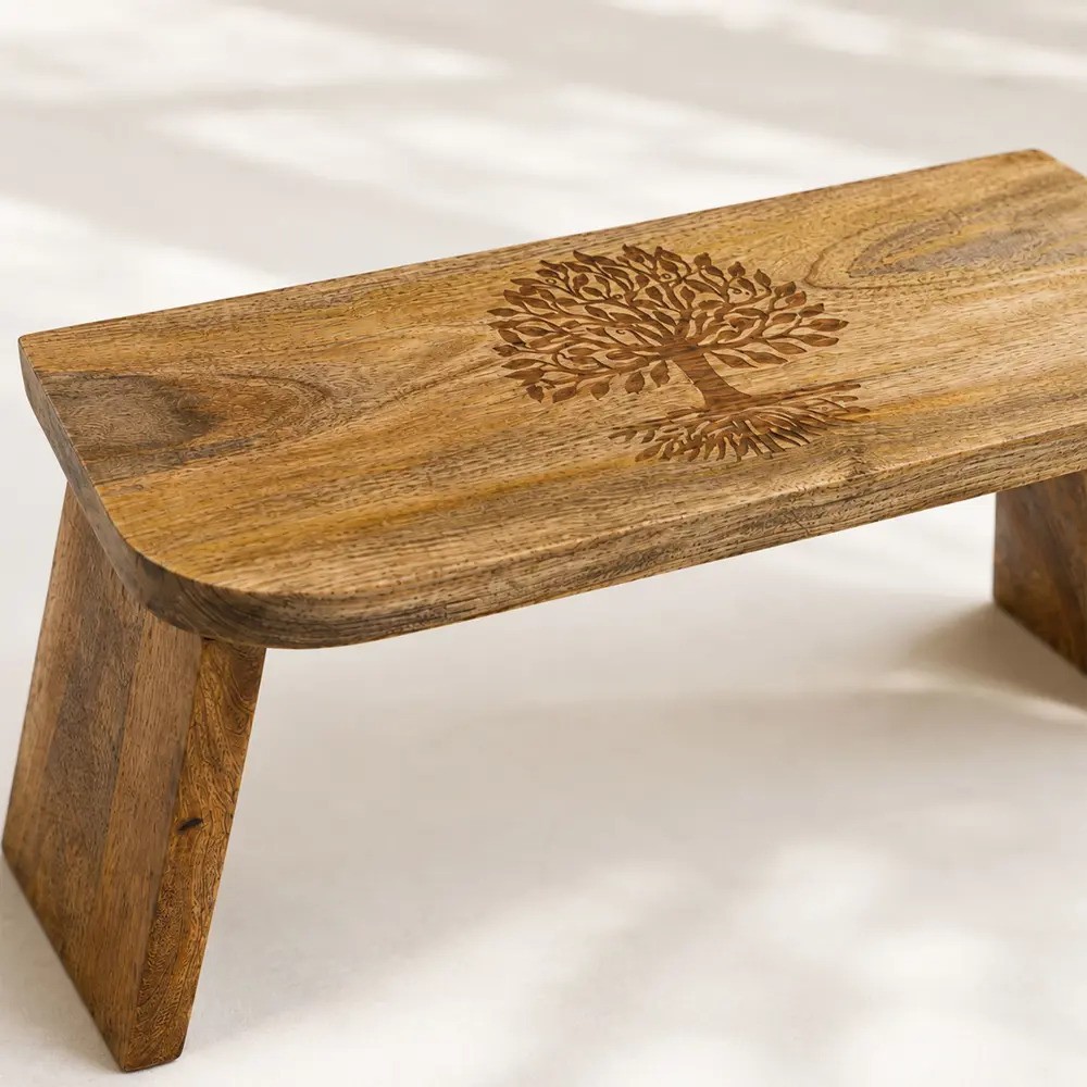 portable-Meditation-bench-Tree-of-Life-mango-wood