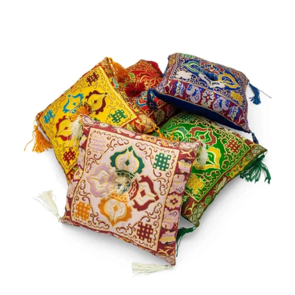 Singing-Bowl-cushion-de-luxe-double-dorje-yellow-20-cm