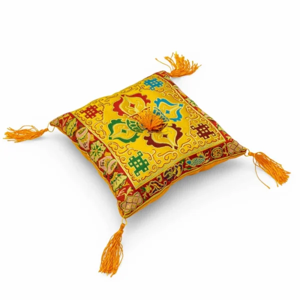 Singing-Bowl-cushion-de-luxe-double-dorje-yellow-20cm