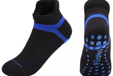 pilates-socks-black-μπλε