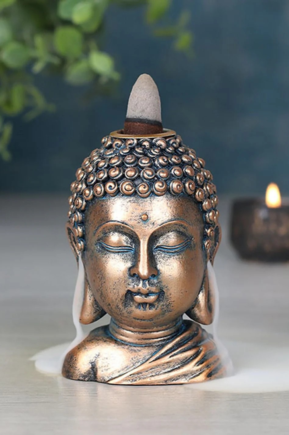 Bronze-Buddha-Head-Backflow-Incense-Burner-10cm