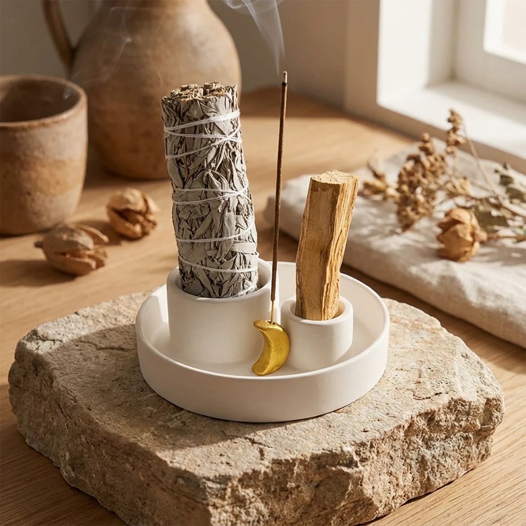 Ceramic-Palo-Santo-smudge-sage-and-incense-burner-moon-white-12-cm
