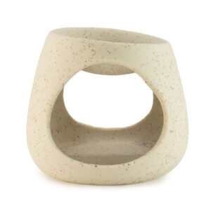 Ceramic-Zen-Oil-Burner-Speckled-Off-White-Round Pebble