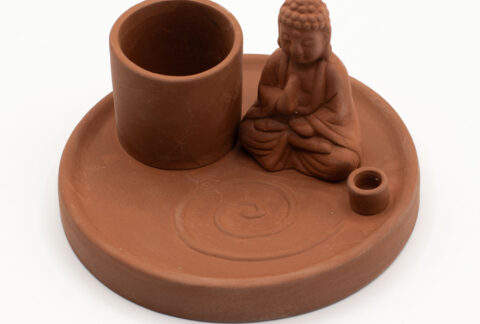 Multi-Purpose-Buddha-Incense-Plate-Natural-Terracotta-Style
