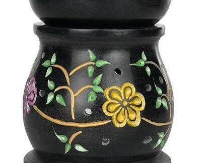 oil-burner-Flowers-black-soapstone_niyamas_yoga