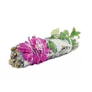 Dahlia-white-Sage-smudge-stick-10cm
