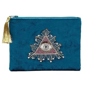 Zippered-velvet-pouch-petrol-with-tarot-eye-20cm