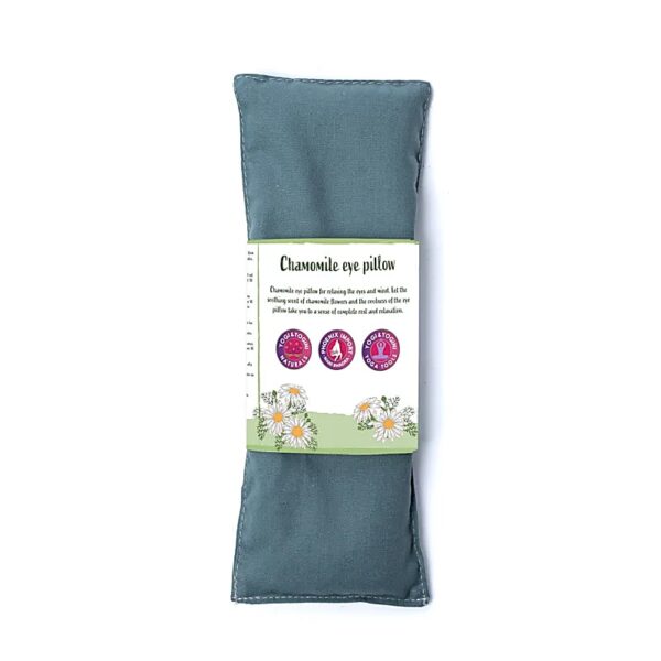 Eye-pillow-chamomile-with-organic-flax-seed-dark-green