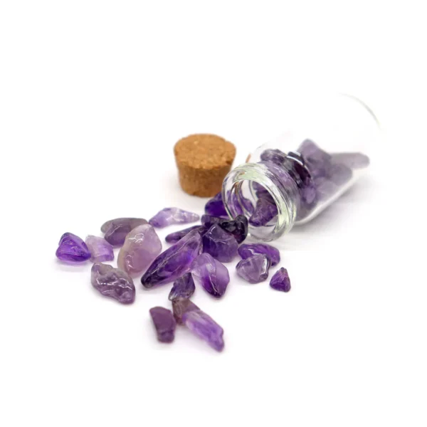 Amethyst-Gemstones-in-a-glass-Bottle