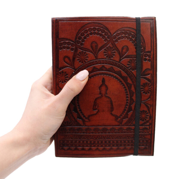 Notebook-with-strap-buddha-and-Tibetan-Mandala-hand-made