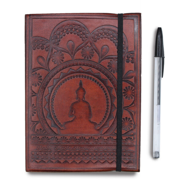 Notebook-with-strap-buddha-and-Tibetan-Mandala_handmade