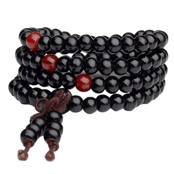 Mala-wood-elastic-with-decobeads-black-108