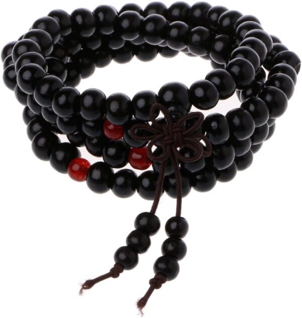 Mala-wood-elastic-with-decobeads-black-108