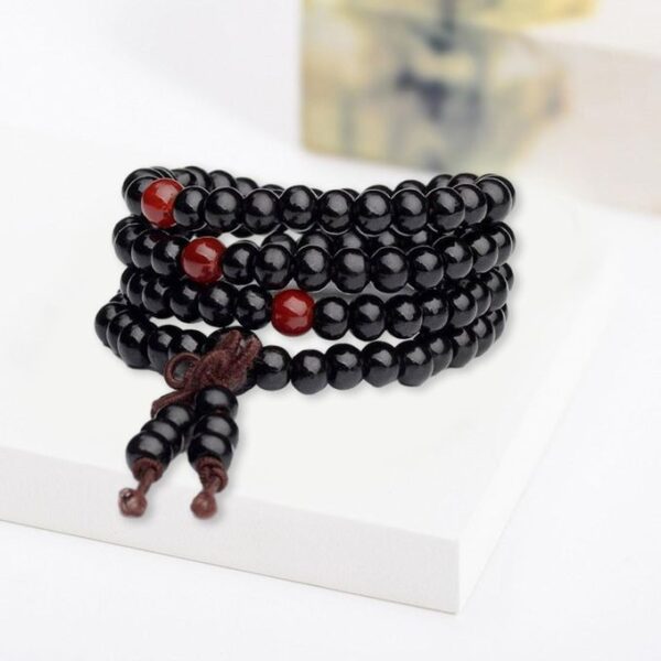 Mala-wood-elastic-with-decobeads-black-108