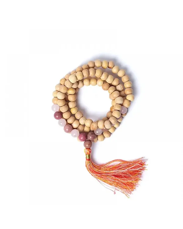 tulsi-mala-with-thulite-rose-quartz-aa-quality-in-pouch