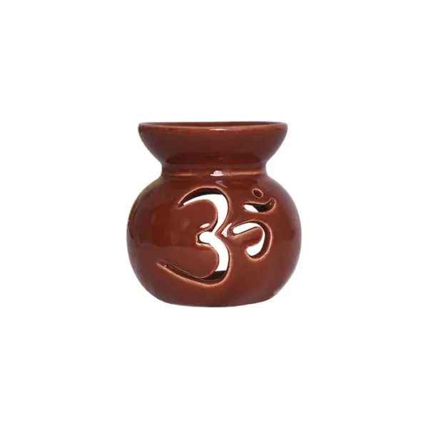 Ceramic-Aromaburner-with-Om-9.cm-brown