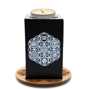 7 Chakra & Flower of Life Tealight Holder Set