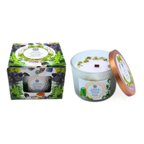 Κερί με Πολύτιμους Λίθους Gemstone Candle Good Luck Patchouli 256g - Image 2