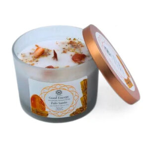 Green Tree Gemstone Candle Good Energy Palo Santo 256g