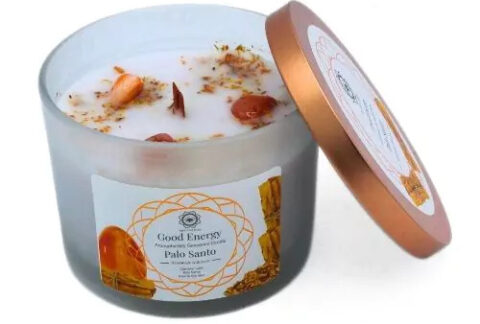 Green Tree Gemstone Candle Good Energy Palo Santo 256g