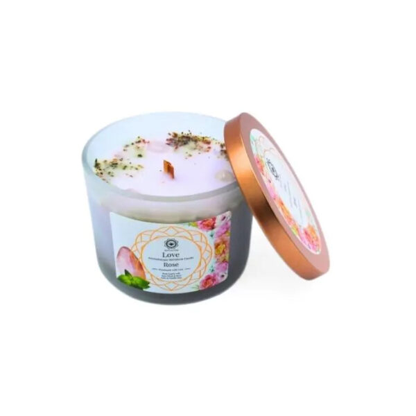 Green Tree Gemstone Candle Love Rose 256g