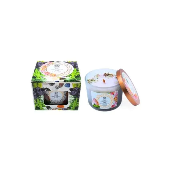 Κερί με Πολύτιμους Λίθους Gemstone Candle Love Rose - Ροζ Χαλαζία 256g - Image 2