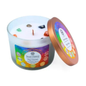 Green Tree Gemstone Candle Seven Chakras Nag Champa 256g