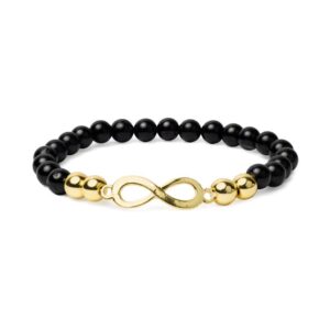 BRACELET-Black-Tourmaline-hematite-with-Infinity-symbol