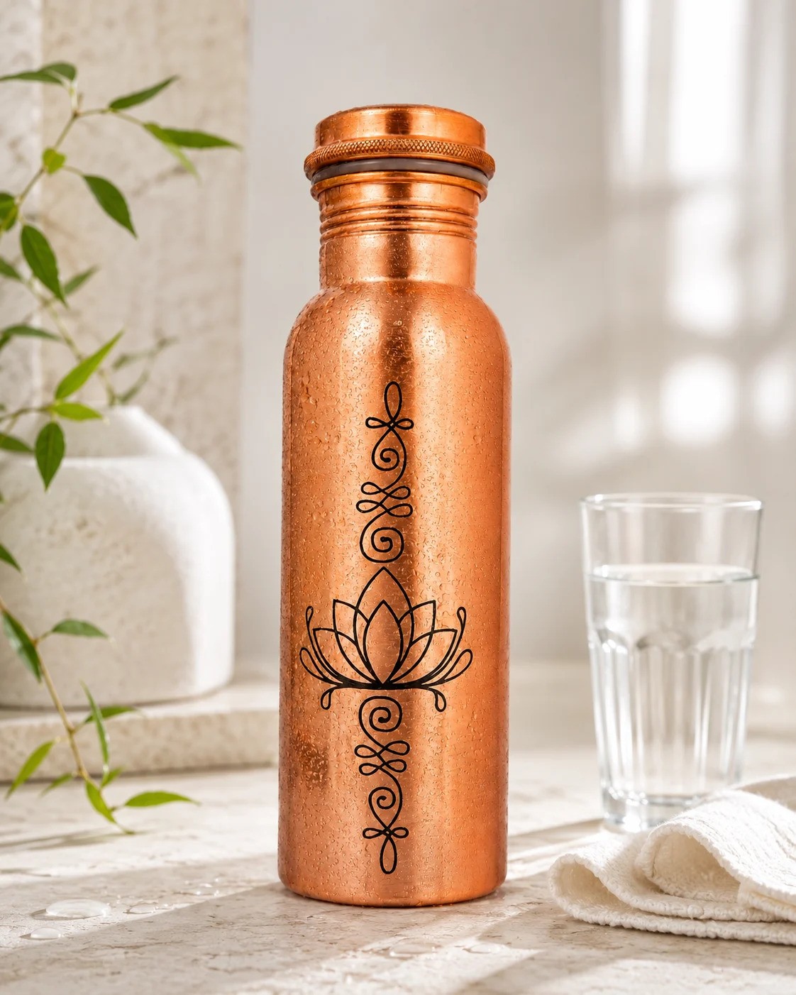 xalkino-mpoukali-nerou-me-symvolo-lotus-copper-bottle-500ml