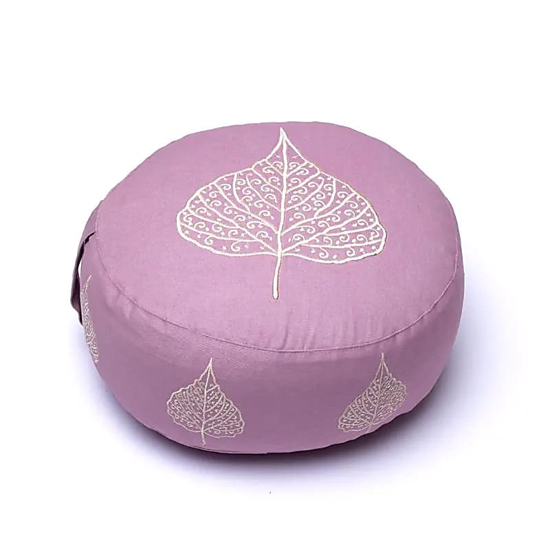 Meditation-cushion-Lilac-Bodhi-Leaf-organic-cotton-33cm