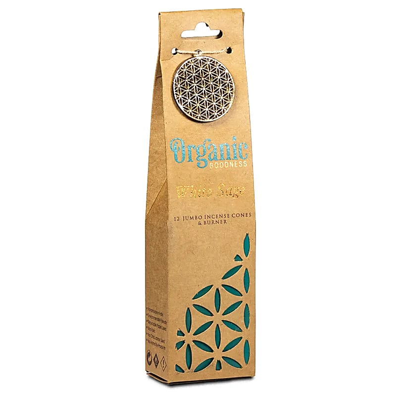 Organic-Goodness-white-sage-incense-cones-burner