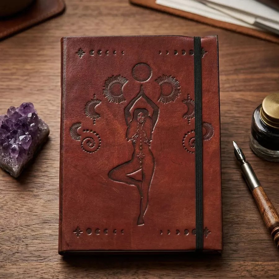 handmade-leather-notebook-cosmic-goddess-20.5x15.5x2.5-cm
